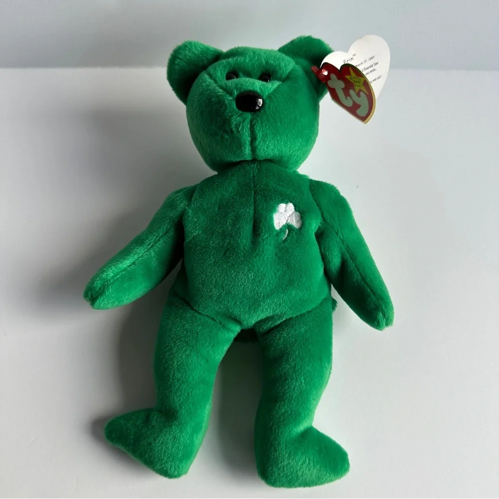 TY Beanie Baby Erin the Bear Vintage 1997 Retired Plush Toy with Errors